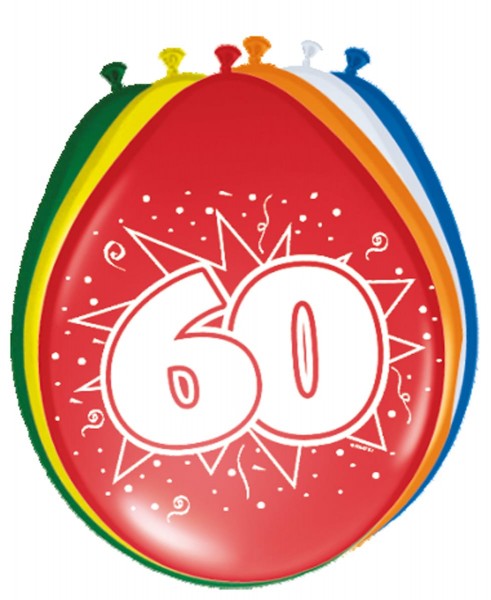 Urodzinowy cracker 8 balonów numer 60