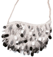 Silver sparkling sequin handbag