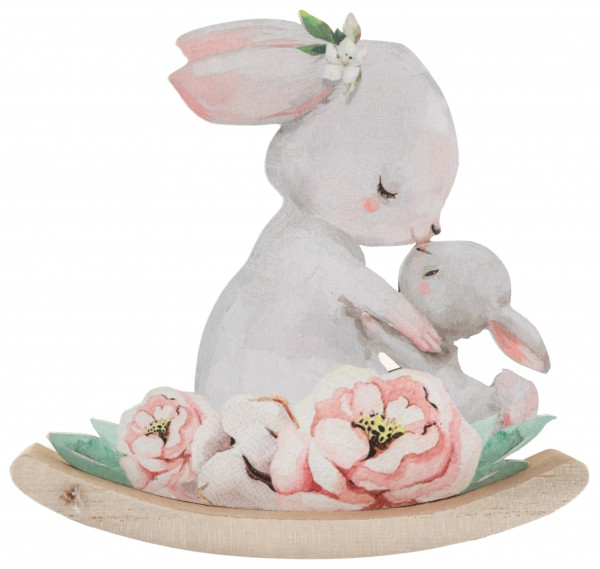Figura decorazione coniglietto pasquale nostalgia 11,5 x 13 cm