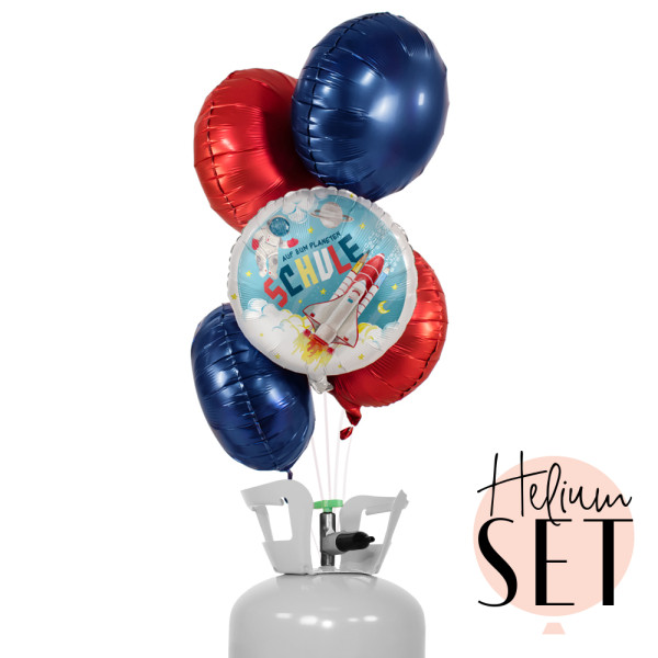 Planet Schule Ballonbouquet-Set mit Heliumbehälter