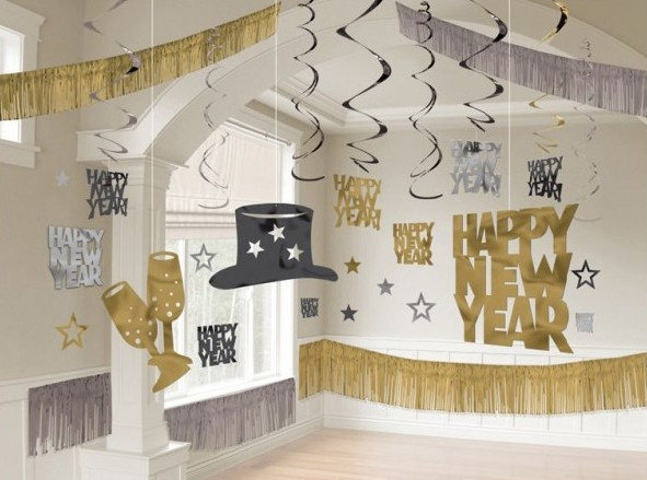 Sparkling New Year decoration set 28 pieces