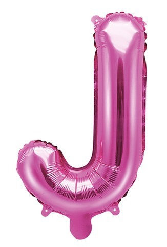 Foil balloon J fuchsia 35cm