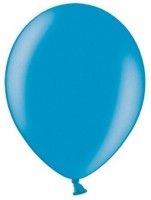 Preview: 50 party star metallic balloons caribbean blue 27cm