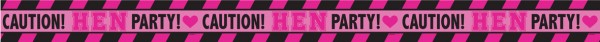 Attention Hen Party Banner Pink-Black Striped 2
