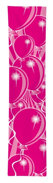 Bannière d'anniversaire spectaculaire rose 3m x 60cm