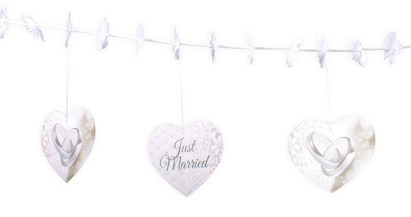 Flower garland with hearts 4m