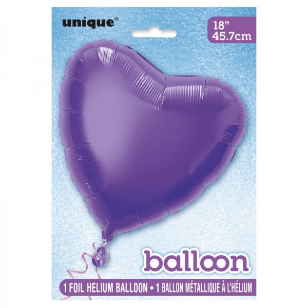 Ballon coeur True Love violet 2