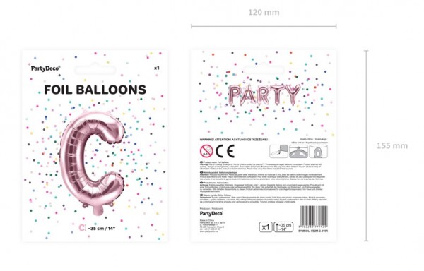 Folienballon C roségold 35cm 5