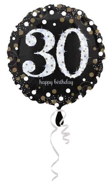 Ballon 30ème anniversaire or 43cm
