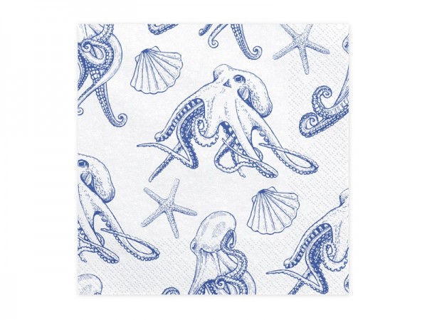 20 octopus napkins ahoy 33 x 33cm