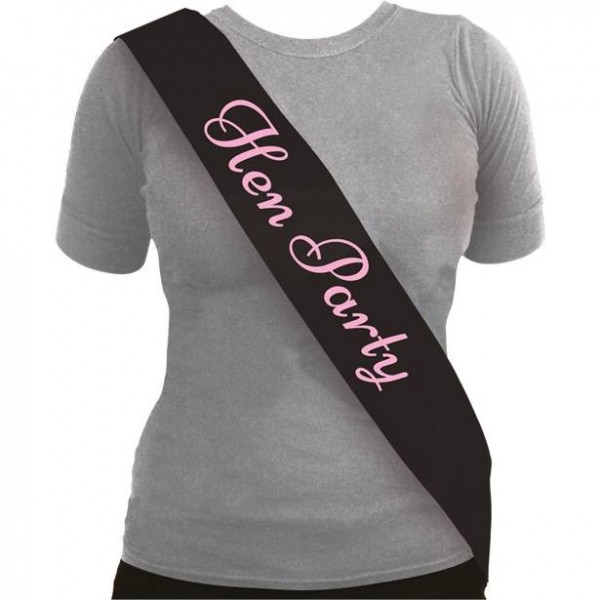 Black and Pink Hen Party Sash