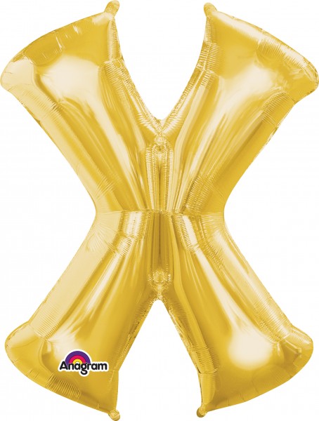 Buchstaben Folienballon X gold 88cm