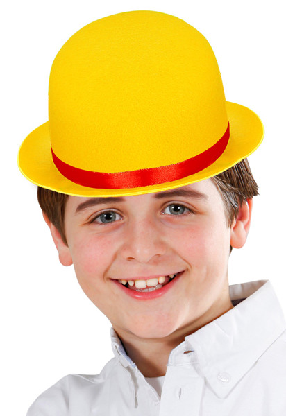 Yellow felt melon hat for children