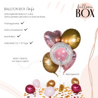 Vorschau: Heliumballon in der Box Taufe Kleines großes Glück Rosa