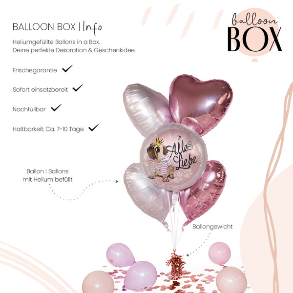 Heliumballon in der Box Geburtstag Mops 3