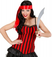 Preview: Striped women's corset red black
