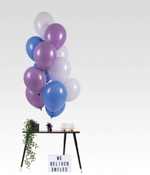 12 ballons mix bleu-violet 33cm