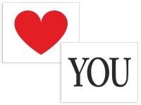 Preview: 2 shoe stickers Love You 4.5x3.6cm