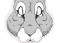 Aperçu: Masque de lapin en papier avec ruban