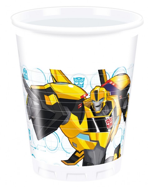 8 vasos de plástico Transformers Power Up