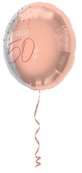 Rosy Blush 50th Birthday Folienballon 45cm