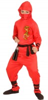 Ninja vechter kinderkostuum in rood