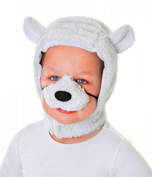 Fluffy lamb hat with nose for children