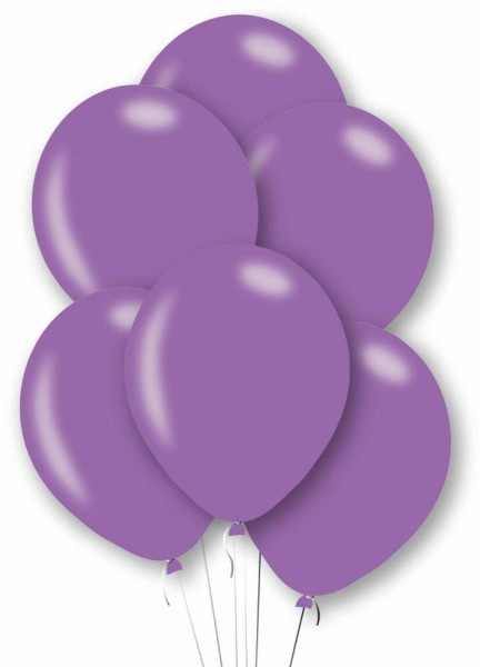 10 lilla metalliske latex balloner 27,5 cm