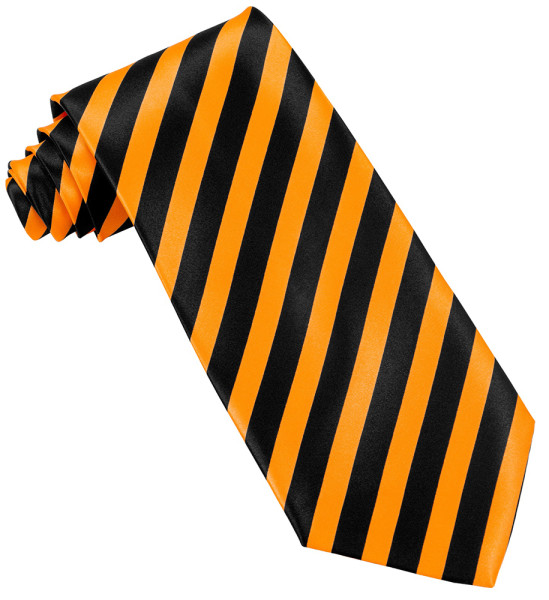 Gestreifte Krawatte schwarz-orange 3