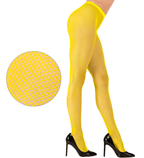 Gele visnetpanty voor dames