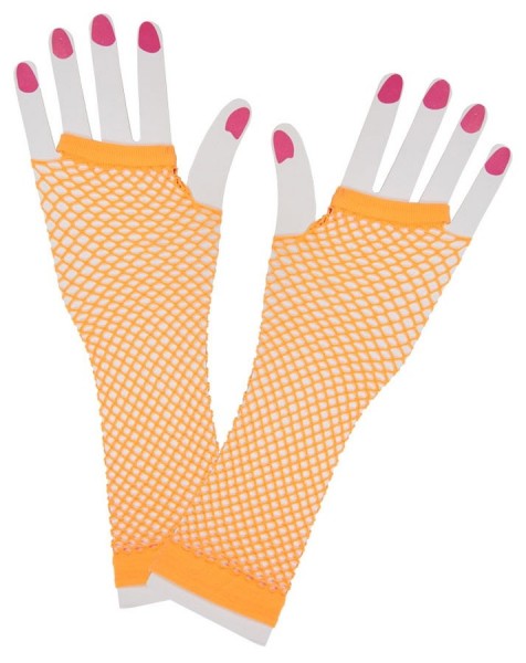 Rękawiczki z pomarańczowej siateczki
