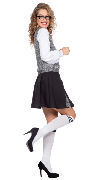 Schul Uniform Kostüm für Damen grau kariert