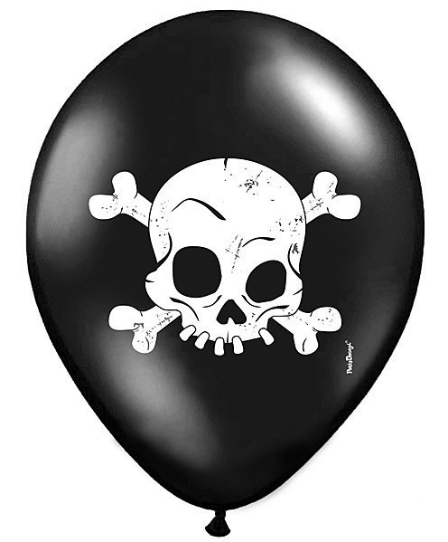 6 Totenkopf Luftballons Little Teeth 30cm
