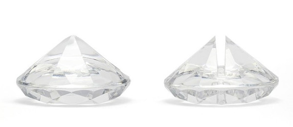 Tarjetero 10 diamantes transparente 4cm