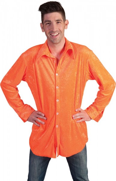 Herr Neonlight Party Skjorta Orange