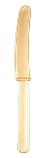 10 Goldene Kunststoff Messer 17,1cm