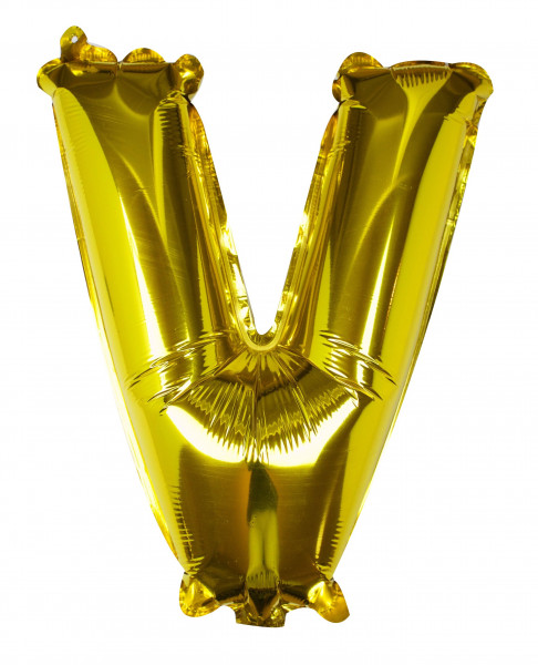 Goldener V Buchstaben Folienballon 40cm