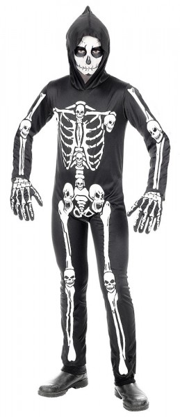 Griezelige jumpsuit met skelet voor kinderen 2