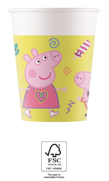 8 Peppa Pig game day paper cup 200ml