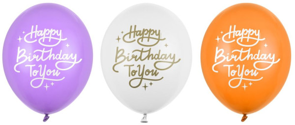 50 färgglada födelsedagsballonger 30cm