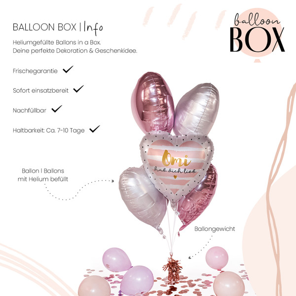 Heliumballon in der Box Omi hab Dich lieb 3