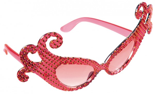 Carnevale Veneziano glasses red with rhinestones