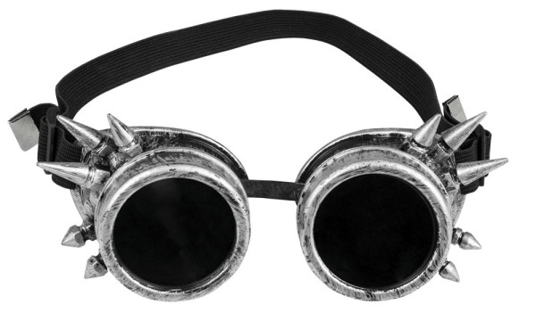 Occhiali cyber steampunk in argento
