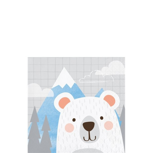 16 servilletas de fiesta oso polar 25cm