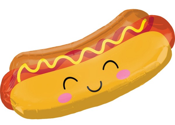 Uśmiechnięty balon foliowy Hot Dog 83 x 38 cm