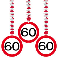 3 traffic sign 60 spiral hangers 75cm