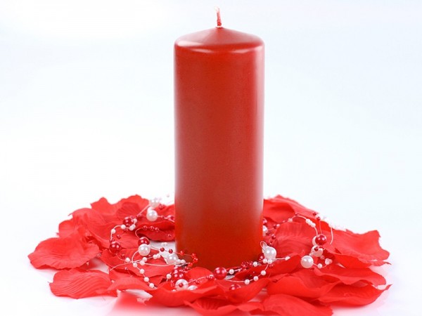 6 candele a colonna Rio rosso 15 cm 2