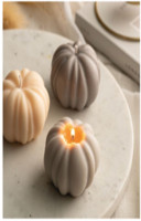 3 figure candles - pumpkin cream