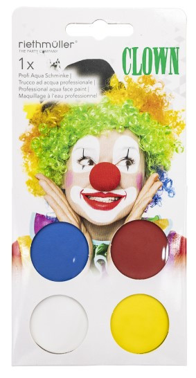 Funny Clown Aqua make-up sæt 4 stk