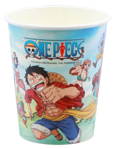 8 bicchieri di carta One Piece da 250 ml